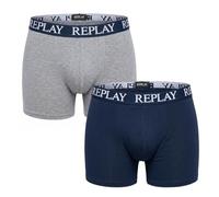 2er Pack REPLAY Basic Boxershorts Herren N139 - grey melange/indigo M