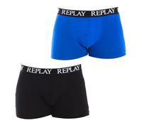 REPLAY Herren Boxershorts, mit Logo (2 Stück) Boxer, Türkis/Schwarz, L