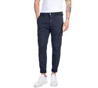 Cargohose REPLAY "JAAN", Herren, Gr. 34, Länge 34, blau, Web, Obermaterial: 91% Baumwolle, 6% Elastomultiester, 3% Elasthan, slim fit lang, Hosen Cargohose, Hyperflex (26174937-34)