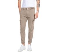 Cargohose REPLAY "JAAN", Herren, Gr. 32, Länge 30, beige (sand), Web, Obermaterial: 91% Baumwolle, 6% Elastomultiester, 3% Elasthan, slim fit lang, Hosen Cargohose, Hyperflex (89571249-32)