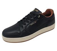 Replay Herren Cupsole Sneaker aus Leder, Black Cuoio 3225 (Schwarz), 42