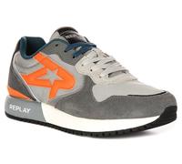 REPLAY Herren Fiber M Tonal Sneaker, 1429 Grey ORANGE, 44 EU