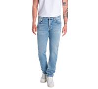 Straight-Jeans REPLAY "GROVER", Herren, Gr. 34, Länge 32, light blau r010, Denim/Jeans, Obermaterial: 99% Baumwolle, 1% Elasthan, casual, straight fit, Jeans, in vielen verschiedenen Waschungen, mit S