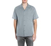 Replay Herren Hemd Kurzarm, Pewter Blue 211 (Blau), L