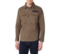 REPLAY Herren Hemd Langarm mit Brusttaschen, Dark Olive 928 (Braun), XL