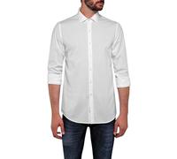 Replay Herren Hemd Langarm mit Stretch, Optical White 001 (Weiß), M