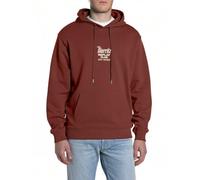 Hoodie REPLAY, Herren, Gr. L, chocolate, Sweatware, Obermaterial: 100% Baumwolle, bedruckt, hüftbedeckend, Rippbündchen, Sweatshirts Hoodie, mit großem Rückenprint (82958902-L) chocolate