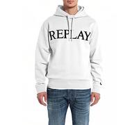 Replay Herren Hoodie mit Kapuze, White 001 (Weiß), L