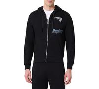 Kapuzensweatjacke REPLAY, Damen, Gr. M, schwarz, Sweatware, Obermaterial: 100% Baumwolle, normal, ohne Ausschnitt, angesetztes Bündchen, Sweatjacken (98802720-M) schwarz
