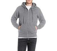 Kapuzensweatjacke REPLAY Gr. XL, grau (lead grau), Herren, Sweatware, Obermaterial: 80% Baumwolle, 20% Polyester, unifarben, Sweatjacken (26559745-XL) lead grau