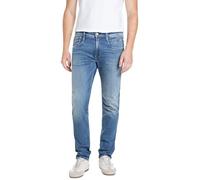 Slim-fit-Jeans REPLAY "ANBASS", Herren, Gr. 32, Länge 32, blau (medium blau 104), Denim/Jeans, Obermaterial: 99% Baumwolle, 1% Elasthan, slim fit normal, Jeans Slim-fit-Jeans (99631334-32) medium blau