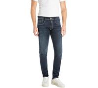 Slim-fit-Jeans REPLAY "Anbass", Herren, Gr. 31, Länge 32, blau (tiefblau), Denim/Jeans, Obermaterial: 90% Baumwolle, 8% Polyester, 2% Elasthan, slim fit normal, Jeans (16519512-31) tiefblau