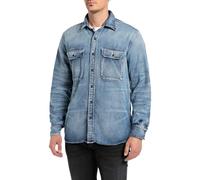 Replay Hemd Herren Langarm blau, M