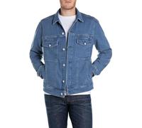 Replay Herren Jeansjacke mit Knopfleiste, Medium Blue 009 (Blau), L