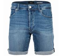 REPLAY Herren Jeansshorts - POWER, Stretch Denim, Bermuda Shorts, Tapered Fit 30W Blau
