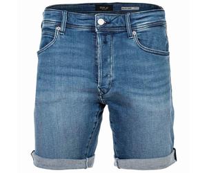 REPLAY Herren Jeansshorts - POWER, Stretch Denim, Bermuda Shorts, Tapered Fit Mittelblau 32W