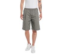 Replay Herren Jogginghose Kurz mit Stretch, Grau (Grey Military 705), 34