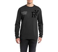 Replay Herren Langarmshirt aus Baumwolle, Schwarz (Blackboard 099), M