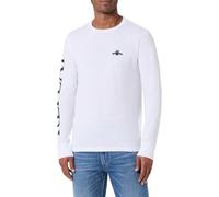 REPLAY Herren Langarmshirt mit Logo, White 001 (Weiß), XXL