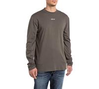 Replay Herren Langarmshirt mit Rundhalsausschnitt, Grey (Wood Grey 393), M
