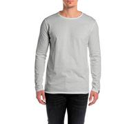 Replay Herren Langarmshirt mit Rundhalsausschnitt, Light Grey Melange... M08 (Grau), 3XL
