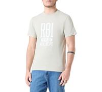 Replay T-Shirt Herren Slim Fit Kurzarm Rundhals Baumwolle grün, XL