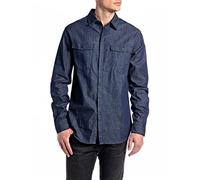 Replay Herren M4078 Westlich 007 Dark Blue, L, Hemd