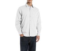 REPLAY Herren M4144 Hemd, 011 Natural White, L