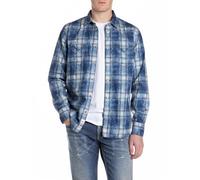 Replay Herren M4860C Hemd, 009 MEDIUM Blue, M