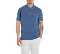 Replay Herren Poloshirt Kurzarm aus Baumwolle, Atlantic Blue 690 (Blau), M