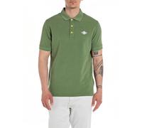 Replay Herren Poloshirt Kurzarm aus Baumwolle, Combat Green 830 (Grün), L