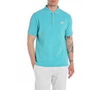 Replay Herren Poloshirt Kurzarm aus Baumwolle, Maui Azure 384 (Türkis), S