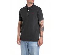 Replay Herren Poloshirt Kurzarm mit Knopfleiste, Blackboard 099 (Schwarz), S