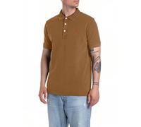 Replay Herren Poloshirt Kurzarm mit Knopfleiste, Camp Bronze 249 (Braun), S