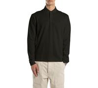 Replay Herren Poloshirt Langarm mit Knopfleiste, Black 098 (Schwarz), L