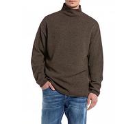 Replay Herren Pullover Rollkragenpullover aus Wolle, Nut Melange M23 (Braun), XS