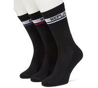 Replay Herren Socken Lang Tennissocken, Black/Logo Ass Colours N161 (Schwarz), 43-46