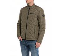 Steppjacke REPLAY "Saber Mid" Gr. M, grün (dark military) Herren Jacken Langjacke Steppjacken (97359105-M)