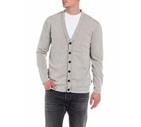 Replay Herren Strickjacke mit Knopfleiste, Warm Grey 104 (Grau), L
