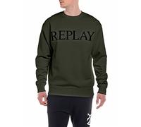 Replay Herren Sweatshirt 100% Baumwolle, Army Green 238 (Grün), S