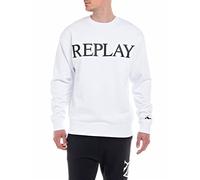Replay Herren Sweatshirt 100% Baumwolle, Optical White 001 (Weiß), L