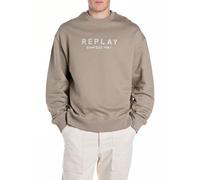 Replay Herren Sweatshirt aus Baumwolle, Stone 829 (Beige), XXL