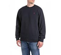 Replay Herren Sweatshirt mit Branding, Dark Navy 970 (Blau), M