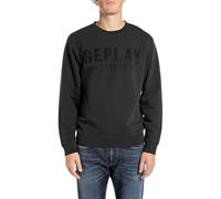 Replay Herren Sweatshirt mit Rundhalsausschnitt, Schwarz (Black 098), L