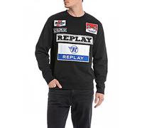 Replay Herren Sweatshirt Racing ohne Kapuze, Black 098 (Schwarz), XL