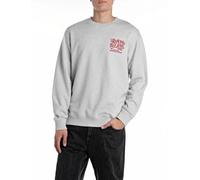 Replay Herren Sweatshirt Rundhalsausschnitt, Light Grey Melange M06 (Grau), M