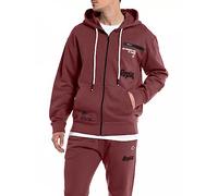 Replay Herren Sweatshirtjacke mit Reißverschluss, Amarone 164 (Rot), L