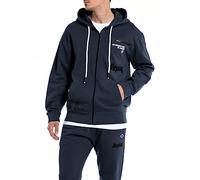 Replay Herren Sweatshirtjacke mit Reißverschluss, Blue... 085 (Blau), XS