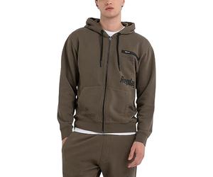 Replay Herren Sweatshirtjacke mit Reißverschluss, Dark Olive 928 (Grün), XS