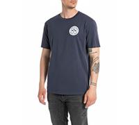Replay Herren T-Shirt Kurzarm aus Baumwolle, Blue Denim 277 (Blau), L